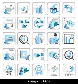 A vector illustration of Business Technology Internet Website Icons Stock Vector