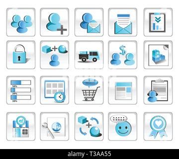 A vector illustration of Business Technology Internet Website Icons Stock Vector
