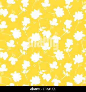 Simple flower yellow pattern vector design. Stock Vector