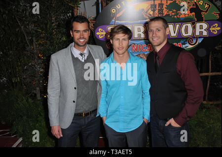 Judson 'fabio' Birza, Chase Rice, Matthew Lenahan  - Survivor- Nicaragua Finale on the CBS lot in Los Angeles.a Judson 'fabio' Birza, Chase Rice, Matthew Lenahan 01  Event in Hollywood Life - California, Red Carpet Event, USA, Film Industry, Celebrities, Photography, Bestof, Arts Culture and Entertainment, Topix Celebrities fashion, Best of, Hollywood Life, Event in Hollywood Life - California, Red Carpet and backstage, movie celebrities, TV celebrities, Music celebrities, Topix, actors from the same movie, cast and co star together.  inquiry tsuni@Gamma-USA.com, Credit Tsuni / USA, 2010 - Gro Stock Photo