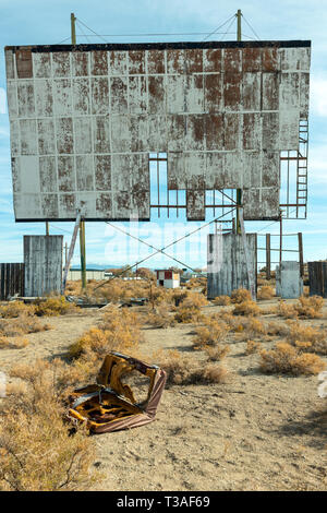 Broken screen of an abandoned drive in theatre Stock Photo