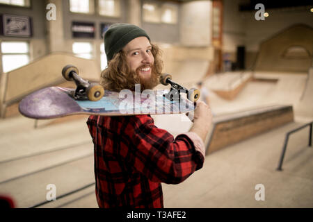 Skater Smiling at Camera Stock Photo