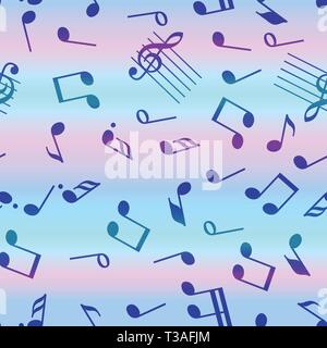 Seamless vector music notes symbols design pattern. Stock Vector