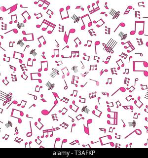 Seamless vector music notes symbols design pattern. Stock Vector