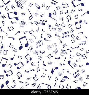 Seamless vector music notes symbols design pattern. Stock Vector