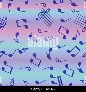 Seamless vector music notes symbols design pattern. Stock Vector