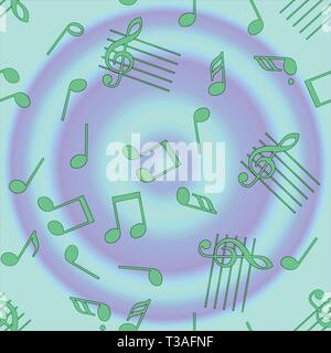Seamless vector music notes symbols design pattern. Stock Vector