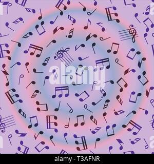 Seamless vector music notes symbols design pattern. Stock Vector
