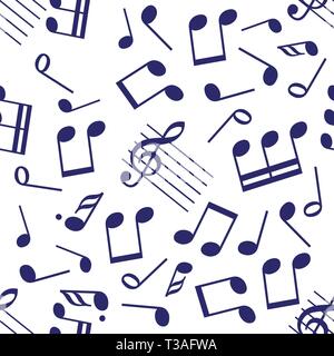 Seamless vector music notes symbols design pattern. Stock Vector