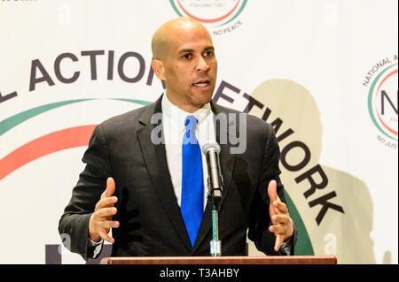 U.S. Senator Cory Booker (D-NJ) seen at the National Action Network National (NAN) convention in New York City.
