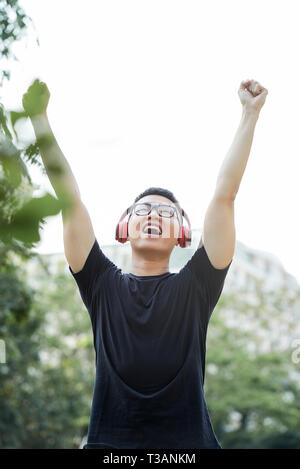 Happy excited man Stock Photo