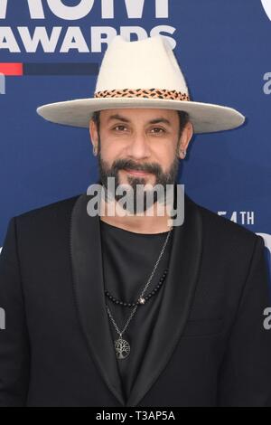 Las Vegas, USA. 07th Apr, 2019. LAS VEGAS, NV - APRIL 7: AJ McLean attends the 54th Annual ACM Awards at the Grand Garden Arena on April 7, 2019 in Las Vegas, Nevada. Credit: Imagespace/Alamy Live News Stock Photo