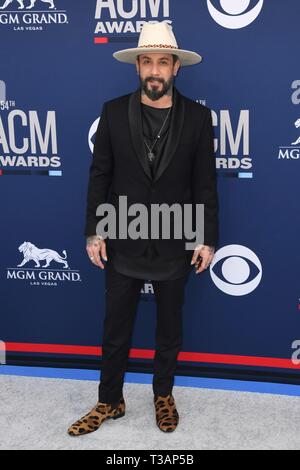 Las Vegas, USA. 07th Apr, 2019. LAS VEGAS, NV - APRIL 7: AJ McLean attends the 54th Annual ACM Awards at the Grand Garden Arena on April 7, 2019 in Las Vegas, Nevada. Credit: Imagespace/Alamy Live News Stock Photo