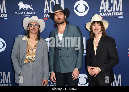 Las Vegas, USA. 07th Apr, 2019. LAS VEGAS, NV - APRIL 7: Midland attend the 54th Annual ACM Awards at the Grand Garden Arena on April 7, 2019 in Las Vegas, Nevada. Credit: Imagespace/Alamy Live News Stock Photo