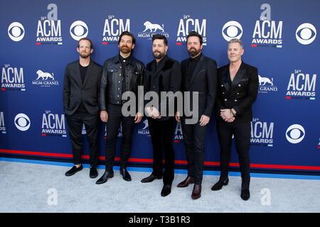 Las Vegas, NV, USA. 7th Apr, 2019. Old Dominion at arrivals for 54th Academy Of Country Music (ACM) Awards - Arrivals 2, MGM Grand Garden Arena, Las Vegas, NV April 7, 2019. Credit: Everett Collection Inc/Alamy Live News Stock Photo