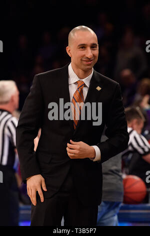 April 04, 2019: Texas Longhorns head coach Shaka Smart smiles at the final of the NIT Tournament game between The Texas Longhorns and The Lipscomb Bisons at Madison Square Garden, New York, New York. Mandatory credit: Kostas Lymperopoulos/CSM Stock Photo