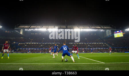 London, UK. 8th Apr 2019. Eden HAZARD of Chelsea during the Premier League match between Chelsea and West Ham United at Stamford Bridge, London, England on 8 April 2019. Photo by Andy Rowland. Credit: PRiME Media Images/Alamy Live News Stock Photo