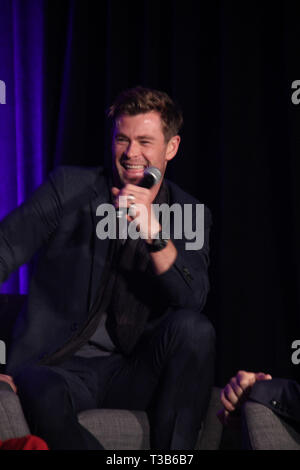 Los Angeles, USA. 7th Apr 2019. Chris Hemsworth 04/07/2018 'Avengers: Endgame' Press Conference held at The InterContinental Los Angeles Downtown in Los Angeles, CA Photo by Izumi Hasegawa/HollywoodNewsWire.co Credit: Hollywood News Wire Inc./Alamy Live News Stock Photo