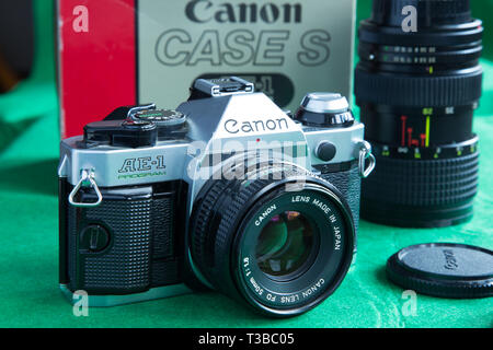 Canon AE-1 Program 35mm film SLR camera Stock Photo
