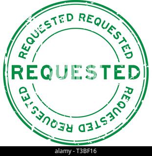 Grunge green requested rubber seal stamp on white background Stock Vector