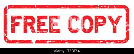 Grunge red free copy square rubber seal stamp on white background Stock Vector