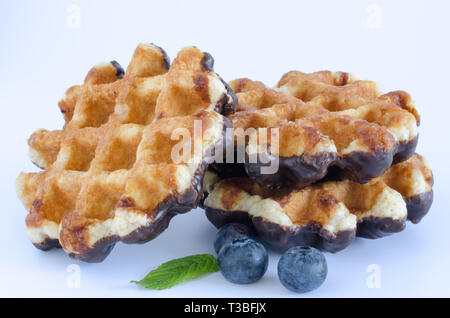 Waffles on white background. Stock Photo