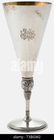 Hermann Göring and Emmy Sonnemann, three silver goblets, wedding gifts for the couple 1935 See previous lot. Height of each goblet 18 cm, weight between 170 and 174 g. historic, historical, 1930s, 20th century, NS, National Socialism, Nazism, Third Reich, German Reich, Germany, German, National Socialist, Nazi, Nazi period, fascism, vessel, vessels, object, objects, stills, clipping, clippings, cut out, cut-out, cut-outs, Editorial-Use-Only Stock Photo