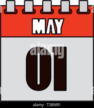one may calendar icon Stock Vector