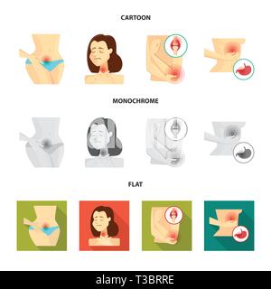 Vector design of hospital and rendering logo. Set of hospital and help vector icon for stock. Stock Vector