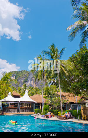 Railay Bay resort and spa, Railay West Beach, Railay, Krabi province, Thailand Stock Photo