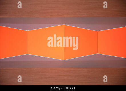 orange geometry wall texture and wallpaper Stock Photo