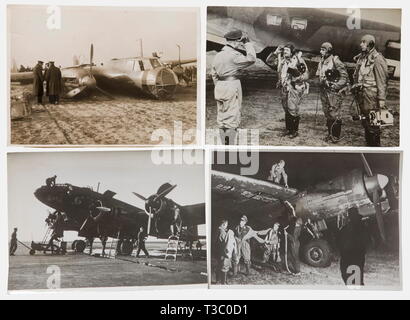 Circa 100 press photos, of aircraft In various formats, from German and foreign press agencies, mostly inscribed on the back. Depicted are the Hs 123, He 111, Ju 87, Ju 88, Do 17, and Fw 200 on the ground and in flight, control room work, interior and exterior views with crews, group photos, night attacks and much more. historic, historical, people, 1930s, 20th century, Air Force, branch of service, branches of service, armed service, armed services, military, militaria, air forces, object, objects, stills, clipping, clippings, cut out, cut-out, cut-outs, photograph, photo,, Editorial-Use-Only Stock Photo