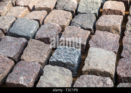 cobblestone - natural granite stone pavers Stock Photo