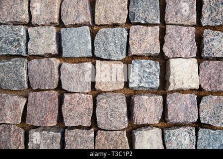 natural granite stone cobblestone. top view Stock Photo