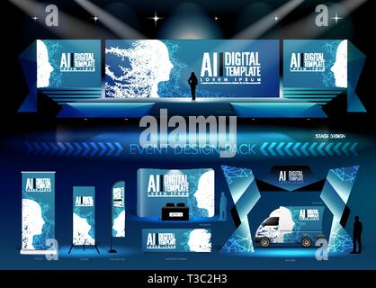 AI Theme Event Design Pack Stock Vector