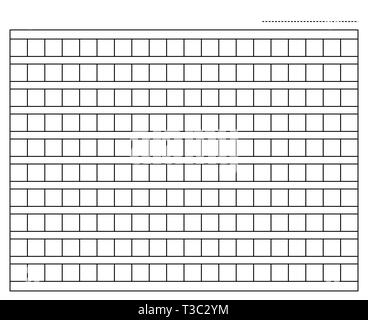 Squared manuscript paper file vector . Template for your design Stock Vector
