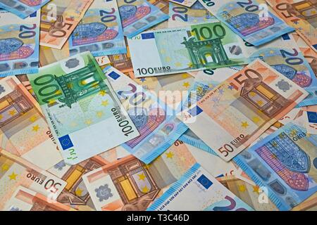 Euro Banknotes Background Stock Photo