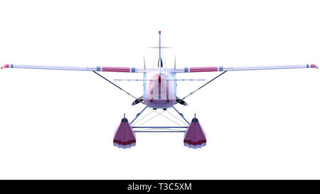 Retro seaplane illustration. 3D render. Isolated on white background Stock Photo
