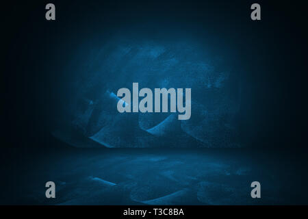 blue and dark gradient studio and interior background to present product Stock Photo