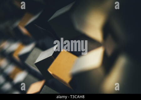 close view on a abstract background with cubes Stock Photo