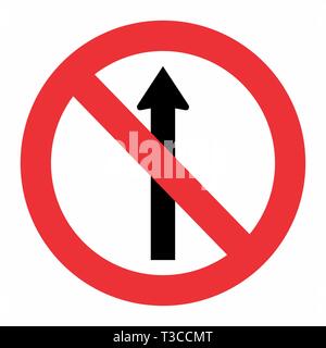 Illustration of Prohibited way traffic sign on white background Stock Vector