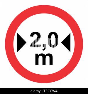 Illustration of Maximum width traffic sign on white background Stock Vector