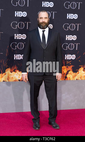 NEW YORK, NY APRIL 03: Rory McCann attends HBO 'Game of Thrones' final season premiere at Radio City Music Hall on April 03, 2019 in New York City. Stock Photo