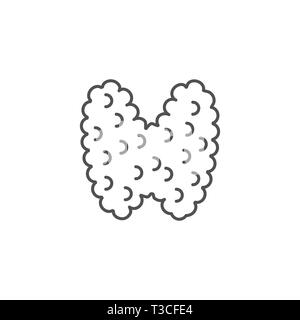 Thyroid Related Vector Line Icon. Isolated on White Background. Editable Stroke. Stock Vector