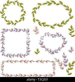 Collection of vector floral frames and design elements. Eps 10 Stock Vector