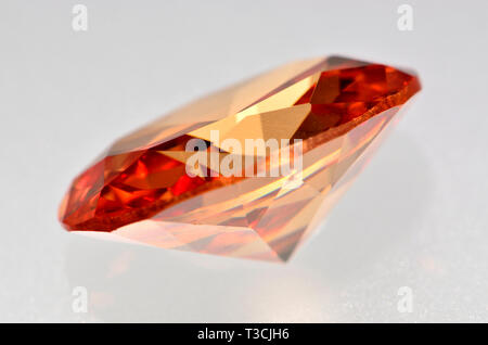 Champagne Diamond (lab-created, cubic zirconia) Stock Photo