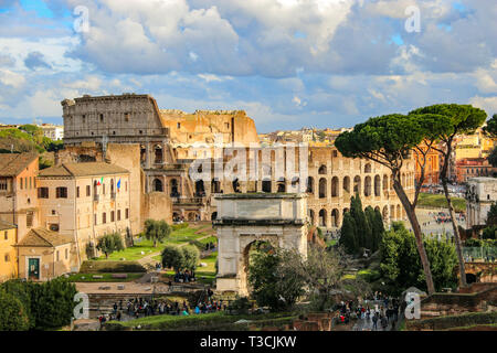 The Colosseum from the Forum, Rome, Italy Stock Photo