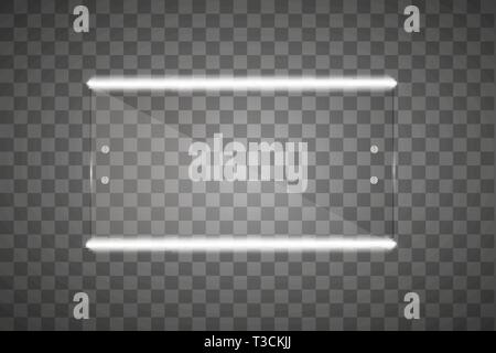 Makeup mirror isolated with lights neon. Vector illustration. Stock Vector
