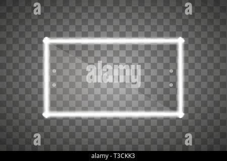 Makeup mirror isolated with lights neon. Vector illustration. Stock Vector
