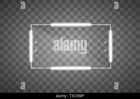 Makeup mirror isolated with lights neon. Vector illustration. Stock Vector